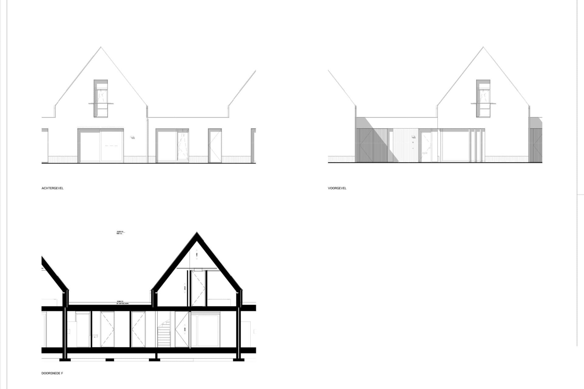 Basis gevel tussenwoning - Bouwnummers 30, 31, en 34, 35, 36 en 37 (gespiegeld)