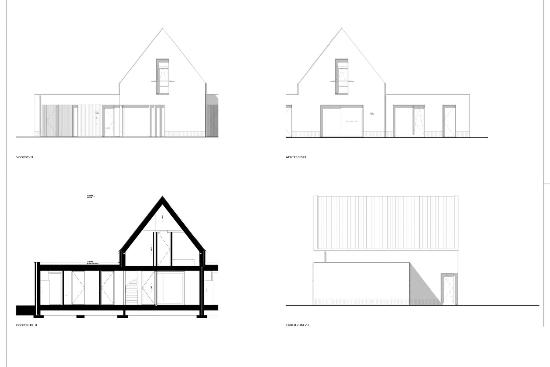 Gevel hoekwoning	- Bouwnummers 32 en 33 (gespiegeld)